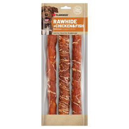 Produktbild von Flamingo Hundesnack RHide Stick mit Huhn & mit Kabeljau