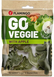 Produktbild von Flamingo Hundesnack Veggie Dino mit Apfel Grün - 4 x 30 g