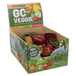 Produktbild von Flamingo Hundesnack Veggie Obstmischung mit Erdbeere, Ananas & Apfel - 1,8 kg