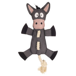 Flamingo Hundespielzeug Chordo Esel mit Seil grau – Bild 1 von 3