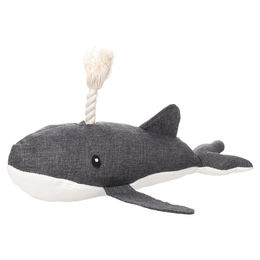 Produktbild von Flamingo Hundespielzeug Flipper Wal mit Seil grau, Größe: L