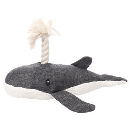 Produktbild von Flamingo Hundespielzeug Flipper Wal mit Seil grau, Größe: S