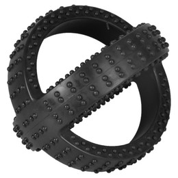 Produktbild von Flamingo Hundespielzeug Gummi Gladiator Cross Ball schwarz - 14 cm