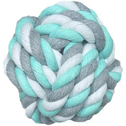 Produktbild von Flamingo Hundespielzeug Jim Ball Baumwolle mint/weiß - 8,5 cm