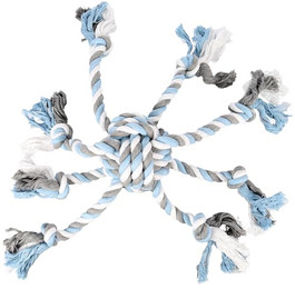 Produktbild von Flamingo Hundespielzeug Jim Knotenball Oktopus blau