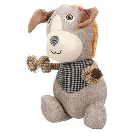 Produktbild von Flamingo Hundespielzeug Libar Hund mit Seil braun, Maße: 22 x 8,5 x 27 cm