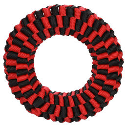 Flamingo Hundespielzeug Movas gewebter Ring rot/schwarz - 15 cm – Bild 1 von 2