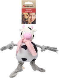 Flamingo Hundespielzeug Sjalo Kuh mit Seil weiß – Bild 1 von 3