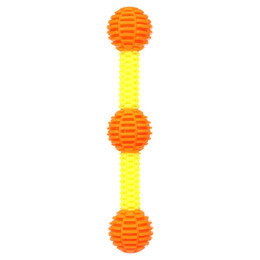 Produktbild von Flamingo Hundespielzeug Stick mit 3 Bällen TPU Gelb/Orange