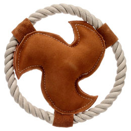 Flamingo Hundespielzeug Swa Frisbee aus Leder braun – Bild 1 von 3