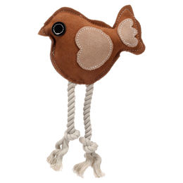 Flamingo Hundespielzeug Swa Vogel aus Leder braun – Bild 1 von 3