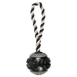 Produktbild von Flamingo Hundespielzeug TPR Gladiator Curling mit Seil schwarz