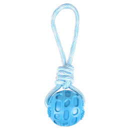 Flamingo Hundespielzeug TPR Rudo Ball mit Zugseil blau – Bild 1 von 3