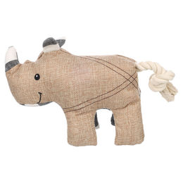 Flamingo Hundespielzeug Wigri Nashorn mit Seil Beige – Bild 1 von 4