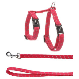 Produktbild von Flamingo Kätzchen Geschirr mit Leine Elza korallenrot