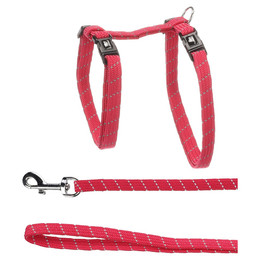 Produktbild von Flamingo Katzen Geschirr mit Leine Elza korallenrot