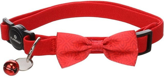 Produktbild von Flamingo Katzen Halsband mit Schleife Castor rot