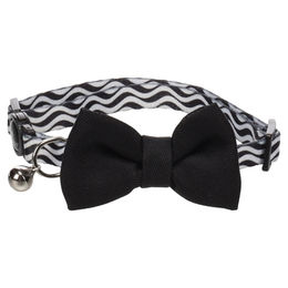 Flamingo Katzenhalsband mit Schleife Kamil schwarz – Bild 1 von 3