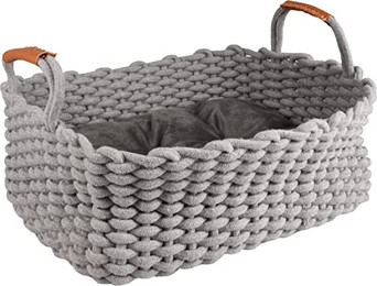 Produktbild von Flamingo Katzenkorb Enya Rechteckig mit Kissen Grau