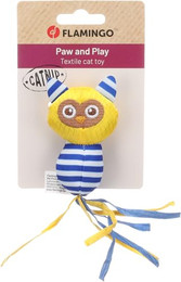 Produktbild von Flamingo Katzenspielzeug Strellow Eule Gelb