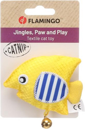 Produktbild von Flamingo Katzenspielzeug Strellow Fisch mit Glocke gelb