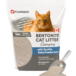 Produktbild von Flamingo Katzenstreu Babypuder mit blauem Zeolith - 12 kg
