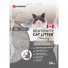Produktbild von Flamingo Katzenstreu Natur mit Aktivkohlegranulat - 12 kg