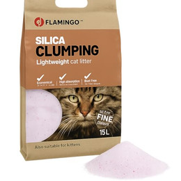 Produktbild von Flamingo Katzenstreu Silica Fein Klumpstreu - 15 l