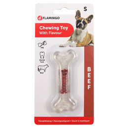 Flamingo Kauspielzeug Knochen transparent mit Rindergeschmack Größe S – Bild 1 von 2