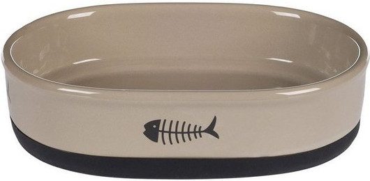 Produktbild von Flamingo Keramiknapf Katze Auri oval taupe - 550 ml