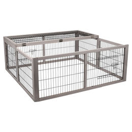 Flamingo Kleintierstall Freilaufgehege für Kaninchen aus Holz faltbar Cottage – Bild 1 von 8