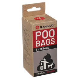 Produktbild von Flamingo Kotbeutel Basic Dumpa schwarz - 8 x 15 Stk.