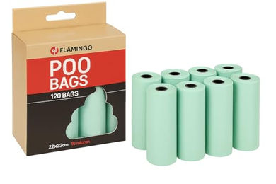 Flamingo Kotbeutel für Hunde Pastellgrün 22x32 cm – Bild 1 von 7