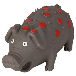 Flamingo Latex Schwein mit Punkten Hundespielzeug - 18 cm – Bild 1 von 2