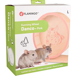 Produktbild von Flamingo Nagerspielzeug Laufrad aus Holz Danco lachsrosa - 14,5 cm