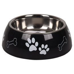 Produktbild von Flamingo Napf Divar Pfotenmuster Schwarz M - 470 ml