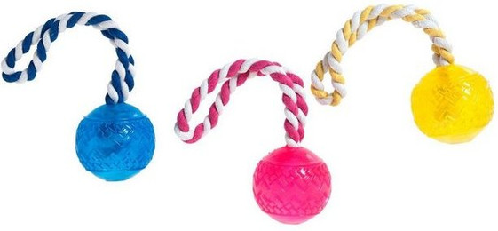 Produktbild von Flamingo Outdoor-Spielzeug Hundespielzeug good4fun Ball mit Seil