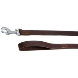 Produktbild von Flamingo Rondo Lederleine genäht braun 130 cm - 130 cm