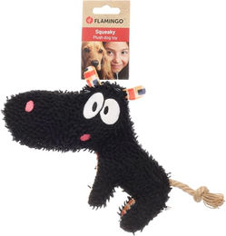 Flamingo Saffia Nilpferd Hundespielzeug mit Seil und Quietscher – Bild 1 von 3