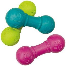 Produktbild von Flamingo Spielknochen Gummi Squeaky Hantel mit Pfötchen