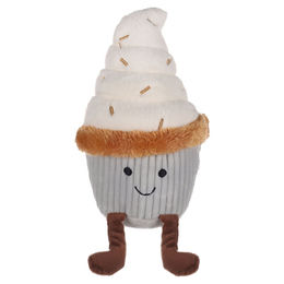 Flamingo Tierkuscheltier Hundespielzeug Leka Eiscreme grau/weiß – Bild 1 von 4