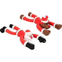 Flamingo Tierquietschie Weihnachtsspielzeug Latex - 2 x 30 cm – Bild 1 von 4