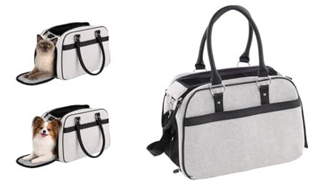 Flamingo Tiertransporttasche Cilou Justine hellgrau/schwarz – Bild 1 von 7