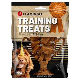 Produktbild von Flamingo Trainingssnack Knochen mit Huhn - 100 g