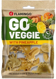 Produktbild von Flamingo Veggie Dino Hundesnack mit Ananas - 4 x 30 g
