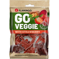 Produktbild von Flamingo Veggie Dino mit Erdbeere Hundesnack - 8 x 15 g