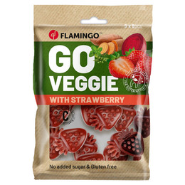 Produktbild von Flamingo Veggie Erdbeere Hundesnack vegetarisch - 120 g