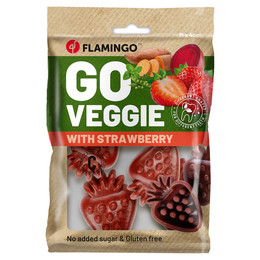 Produktbild von Flamingo Veggie Erdbeere Hundesnack vegetarisch - 120 g