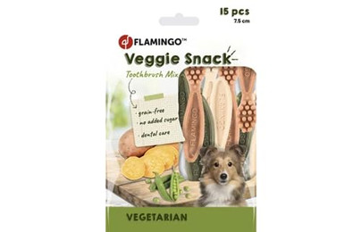 Produktbild von Flamingo Veggie Snack Zahnbürste Mix - 15 x 7,5 cm