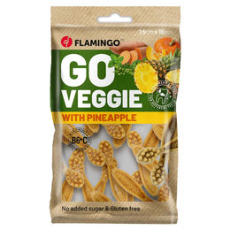 Produktbild von Flamingo Veggie Zahnbürste mit Ananas Hundesnack - 15 x 120 g
